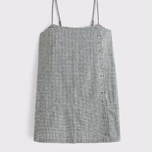 Linen Black and White Gingham skirt